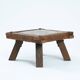 Brutalist copper and oak coffee or side table, 1970s