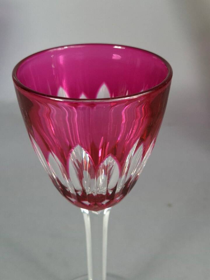 Baccarat: 1 lined crystal wine glass with high leg, 19 cm. 7 available B794
