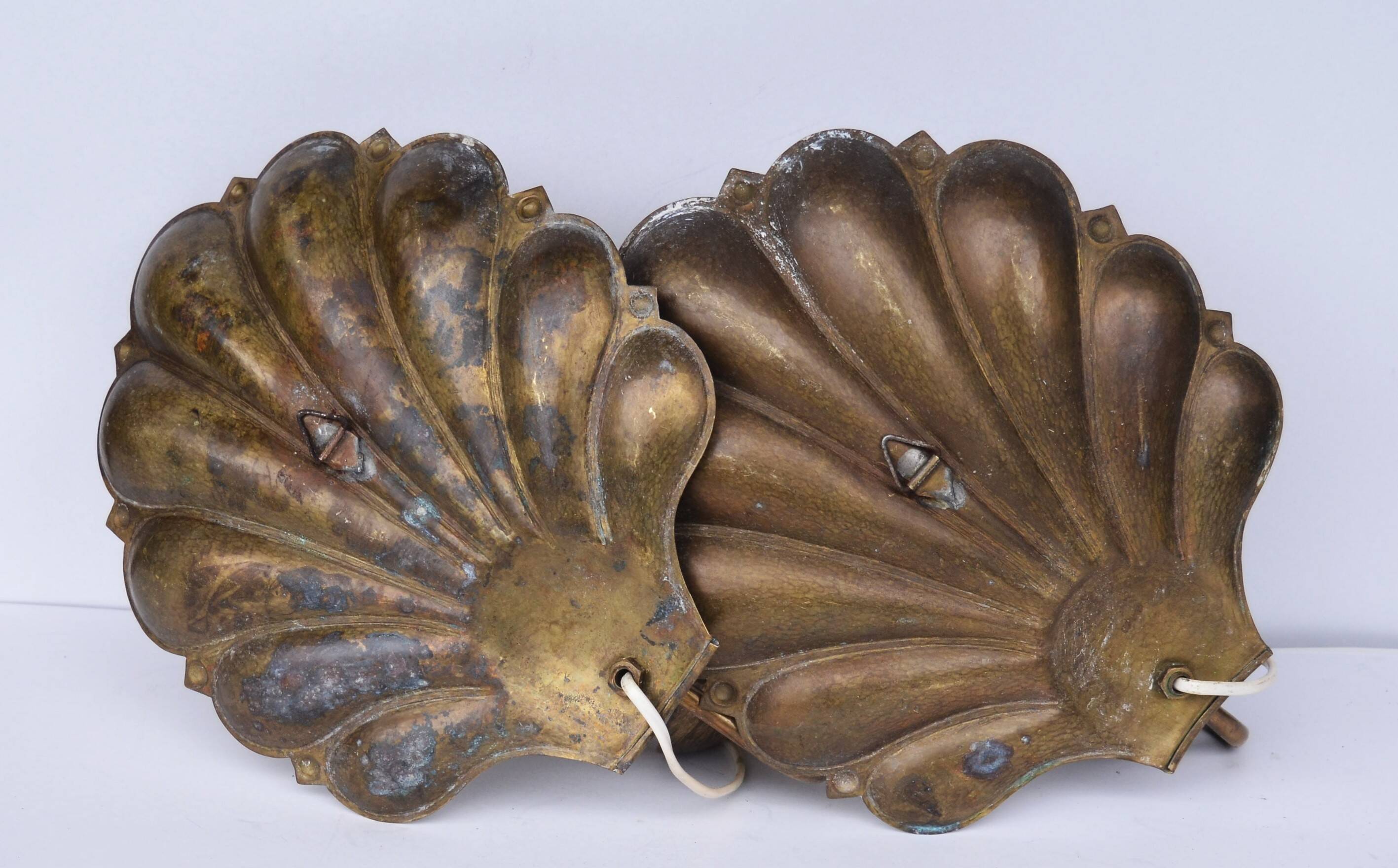 Appliques murales suédoises conçues par a.W. Borgh, coquillages de Jonkoping, Scandinavie