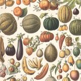 Planche ancienne sur les fruits 1897
