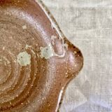 Lot ancien paire de plats caquelons terre cuite vernissée bec verseur poignées poêlon