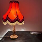 Brass lamp with pagoda shade