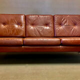 3-seater leather sofa Scandinavian design 1950.