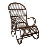 Vintage Dutch rattan armchair with armrest, 1960s