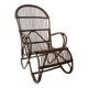 Vintage Dutch rattan armchair with armrest, 1960s