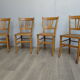 lot de 4 chaises bistrots bois clair années 60