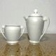 Art Deco white earthenware jug and sugar bowl set from around 1930.