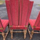 Set of six Louis XIII oak chairs