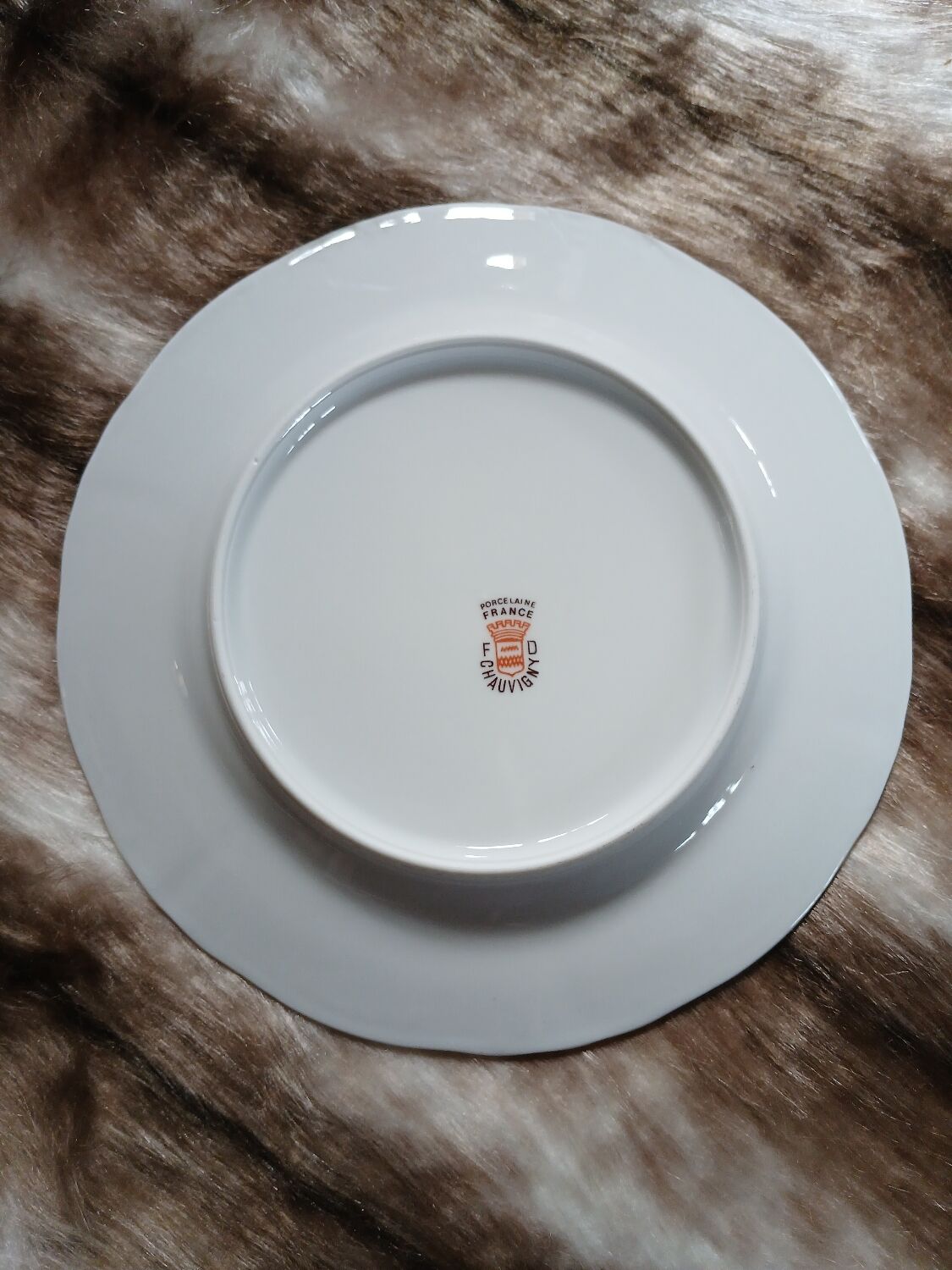 12 antique dessert plates in Chauvigny porcelain