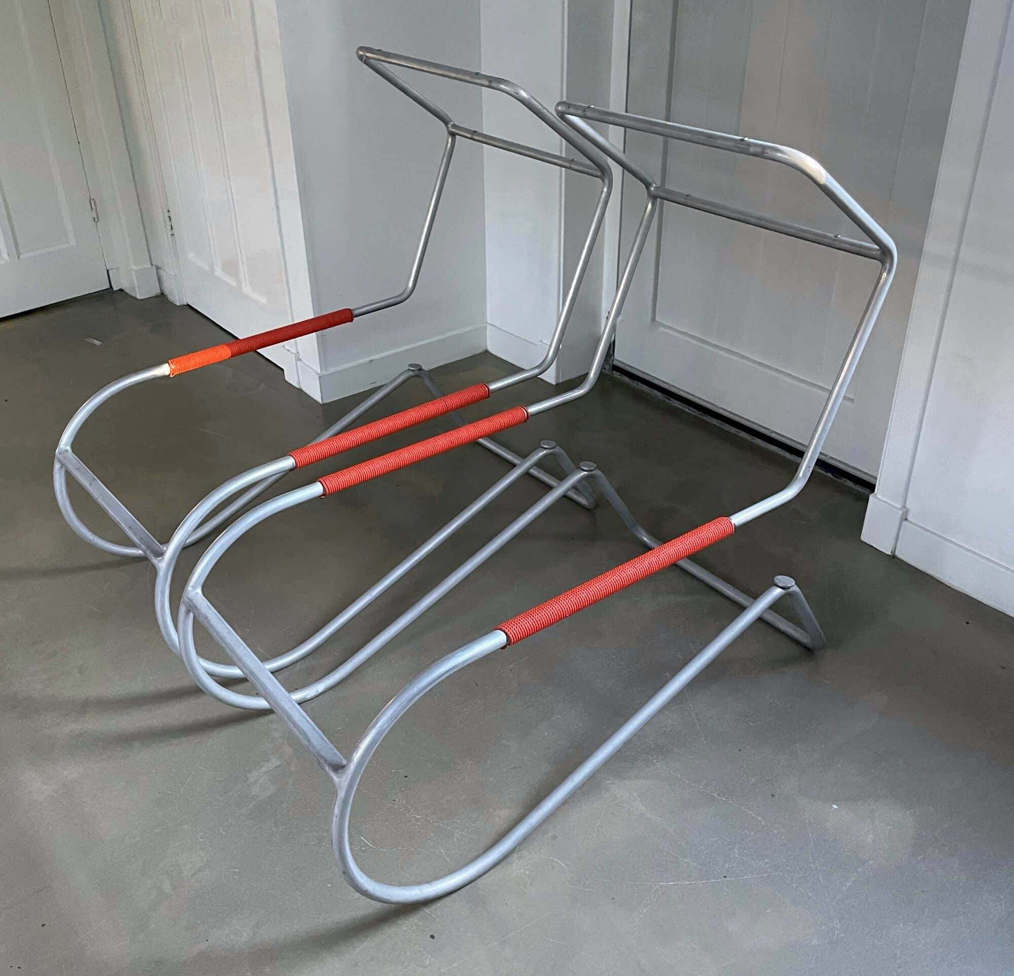 Set of midcentury 'Lido' sun lounge chairs, design Battista and Gino Giudici