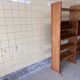 Vintage elm wood wall unit