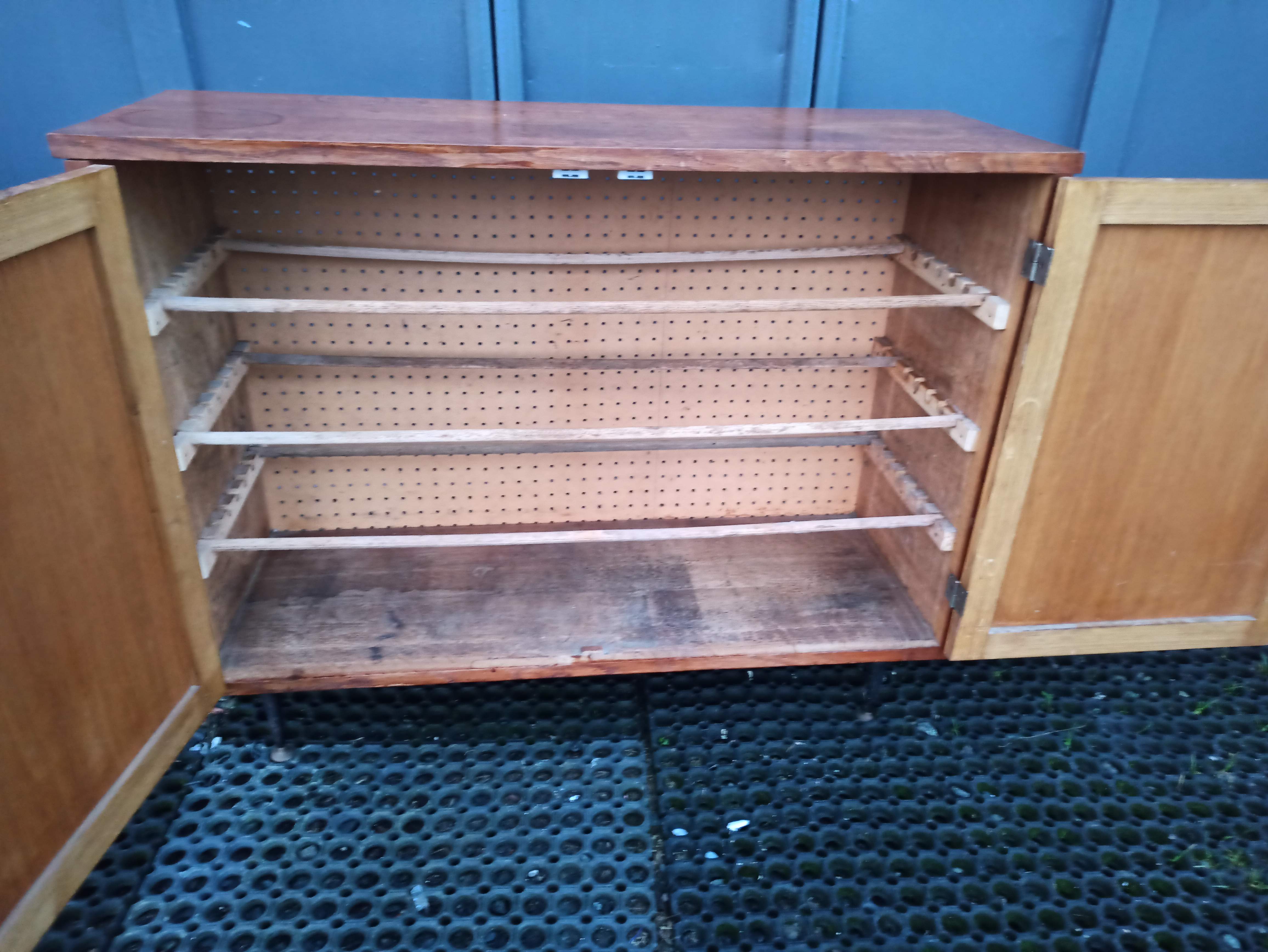 Low storage sideboard 2 doors iron base year 50 60