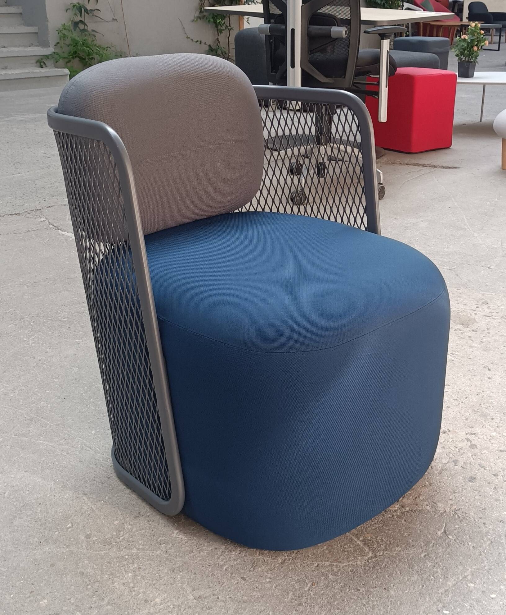 CIDER Ingrid armchair in grey and blue
