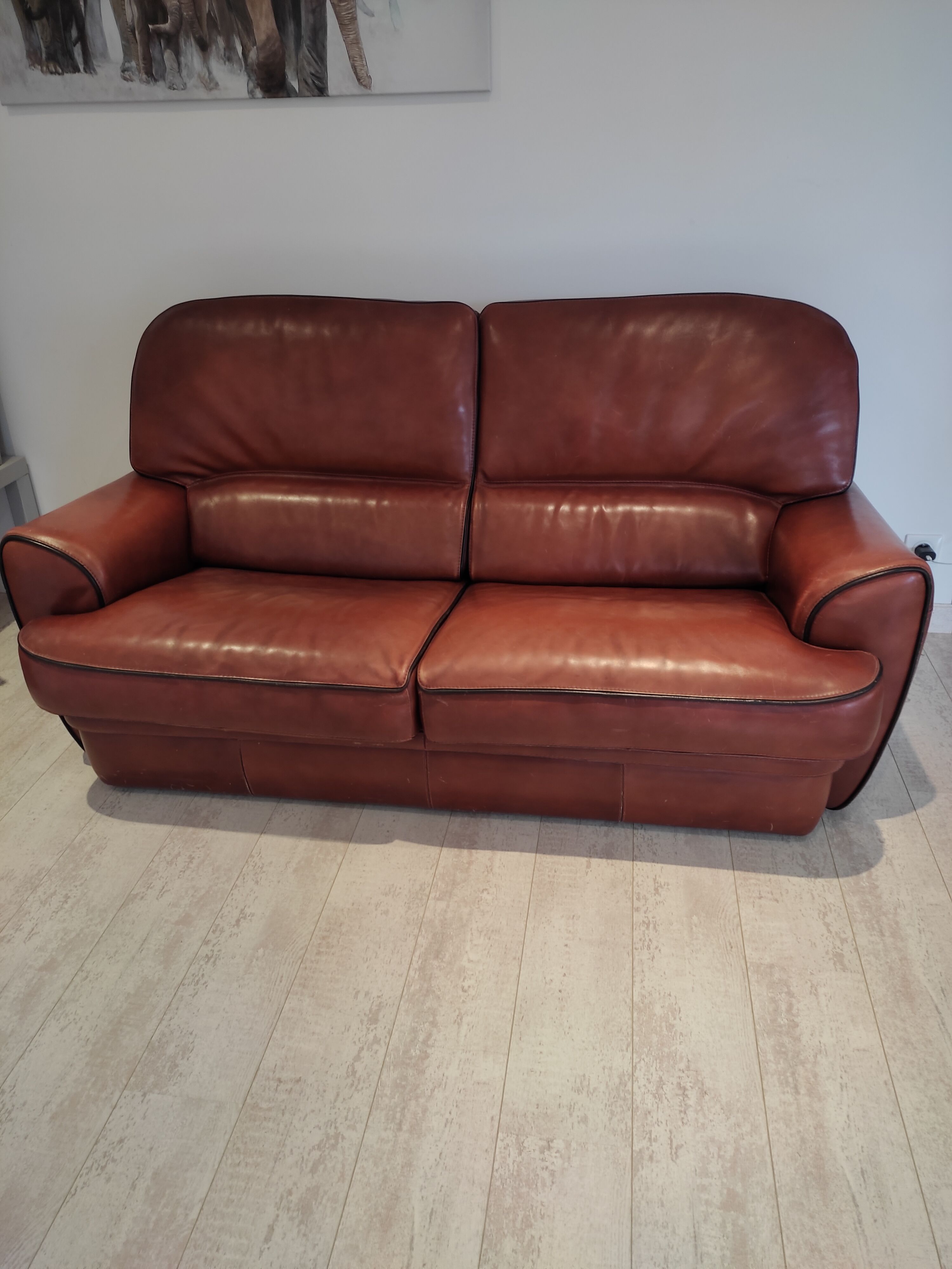 Full grain leather sofa