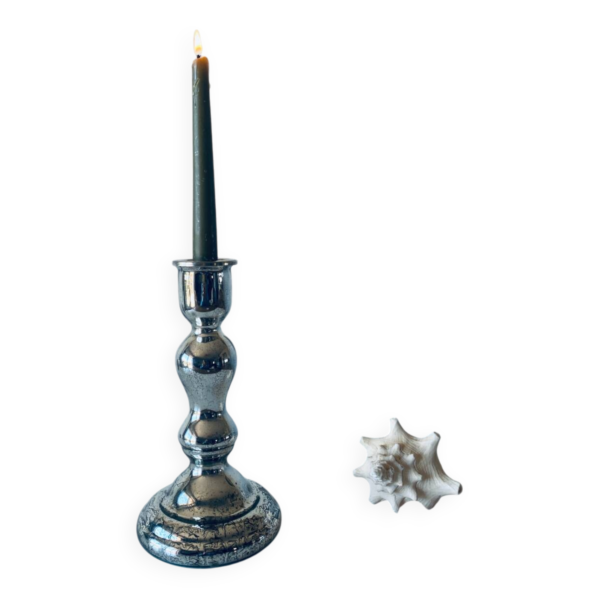 Eglomise glass candle holder