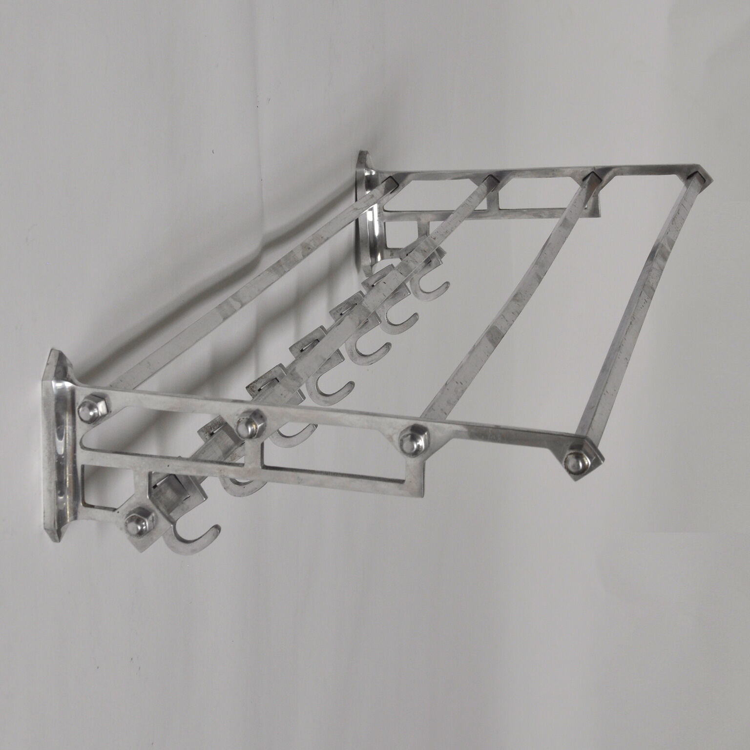 Aluminum coat rack in art deco style, 1970's