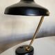 1960 black sheet metal and brass orientable lamp