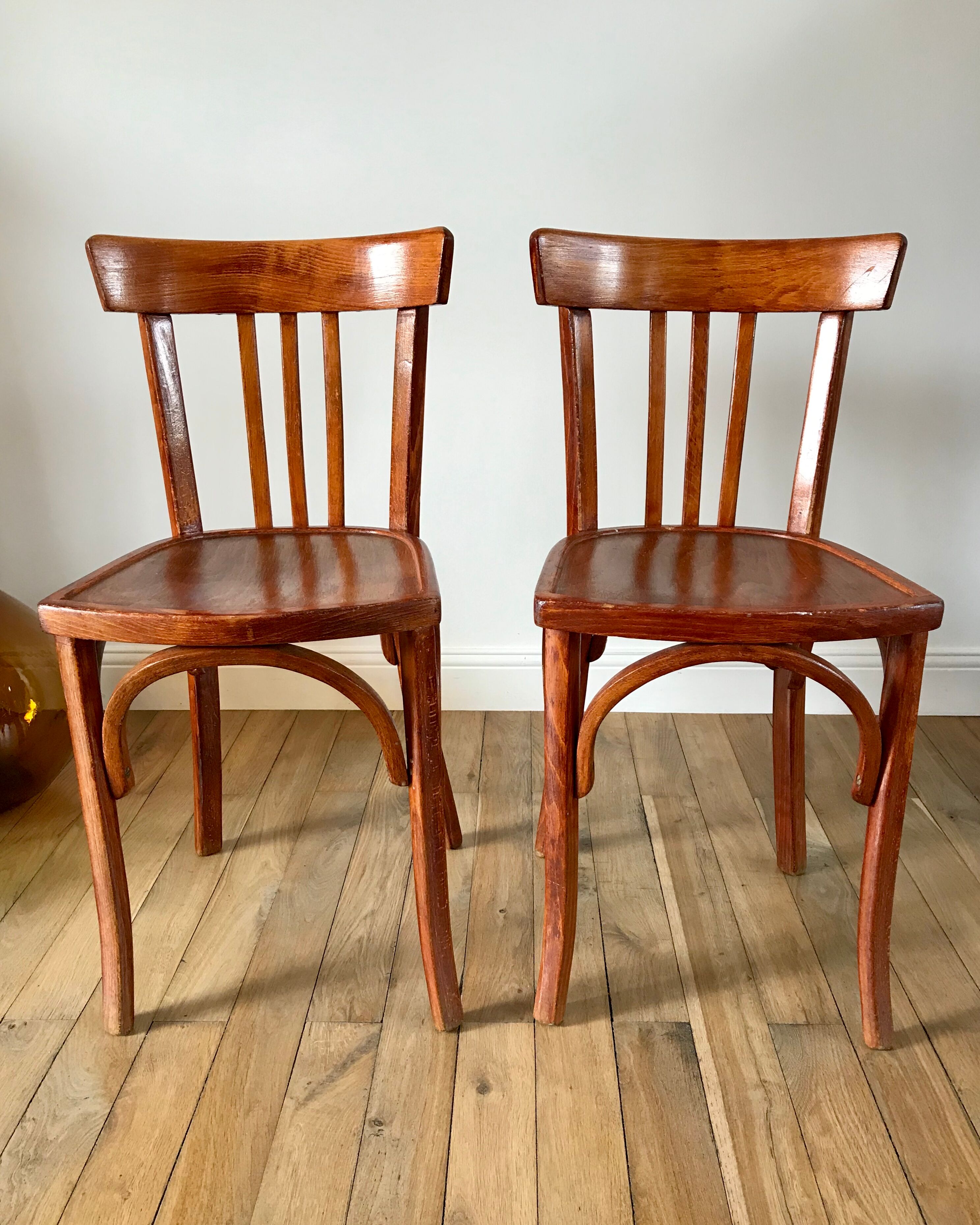 Duo de chaises bistrot Luterma années 30