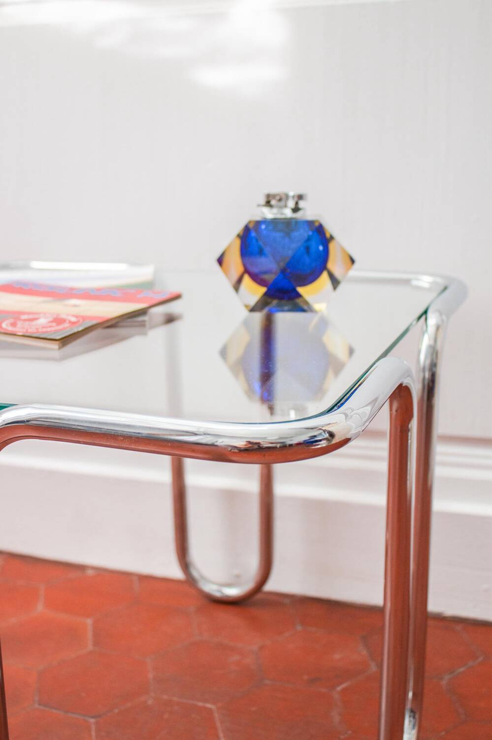 Chrome and glass coffee table by Ezio Didone, Italy, 1970s