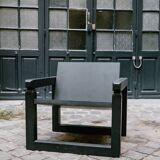 Fauteuil design bois noir