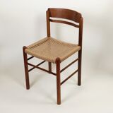 Dining chair in beech wood woven in rope