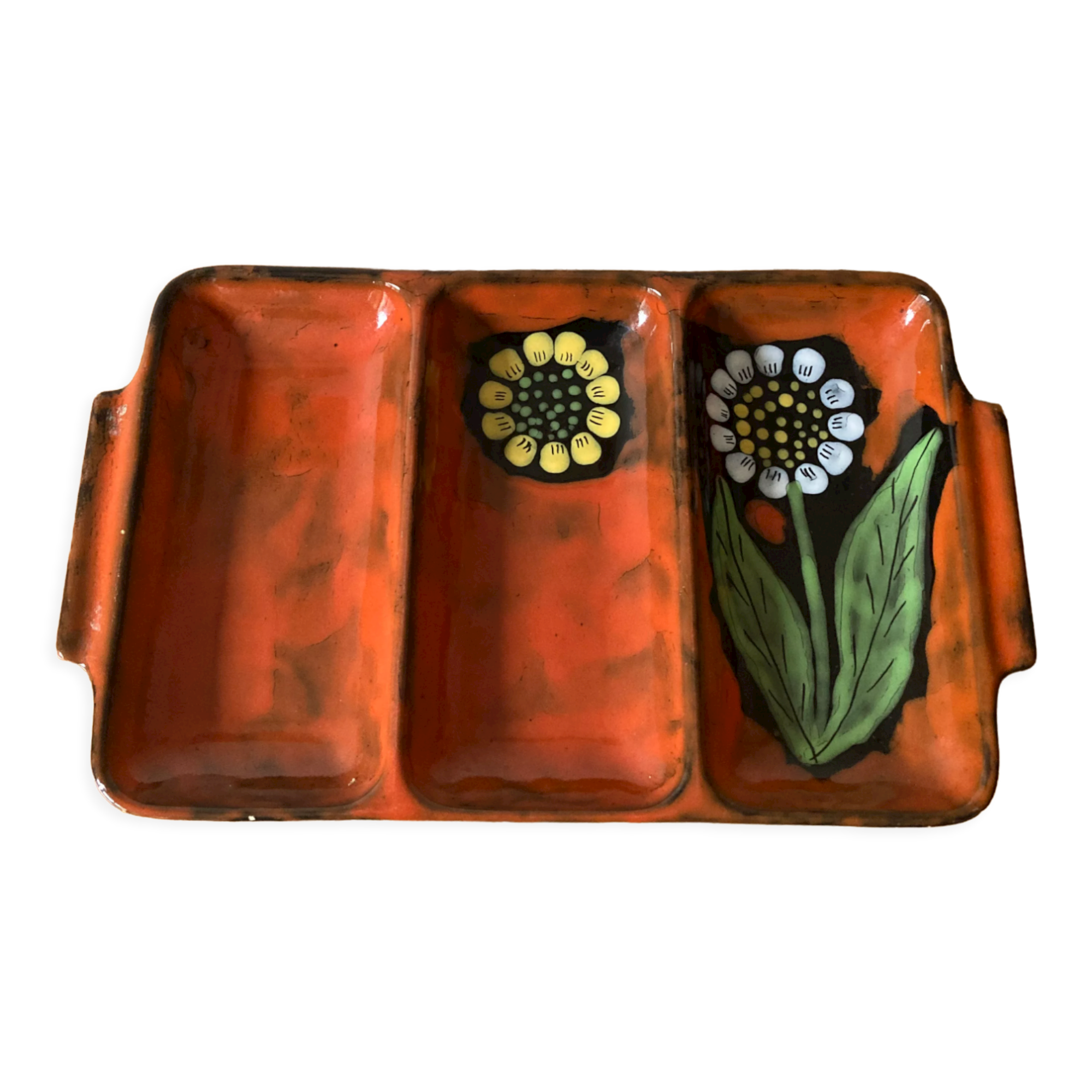 Tripartite dish in vintage ceramics