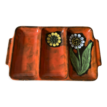 Tripartite dish in vintage ceramics