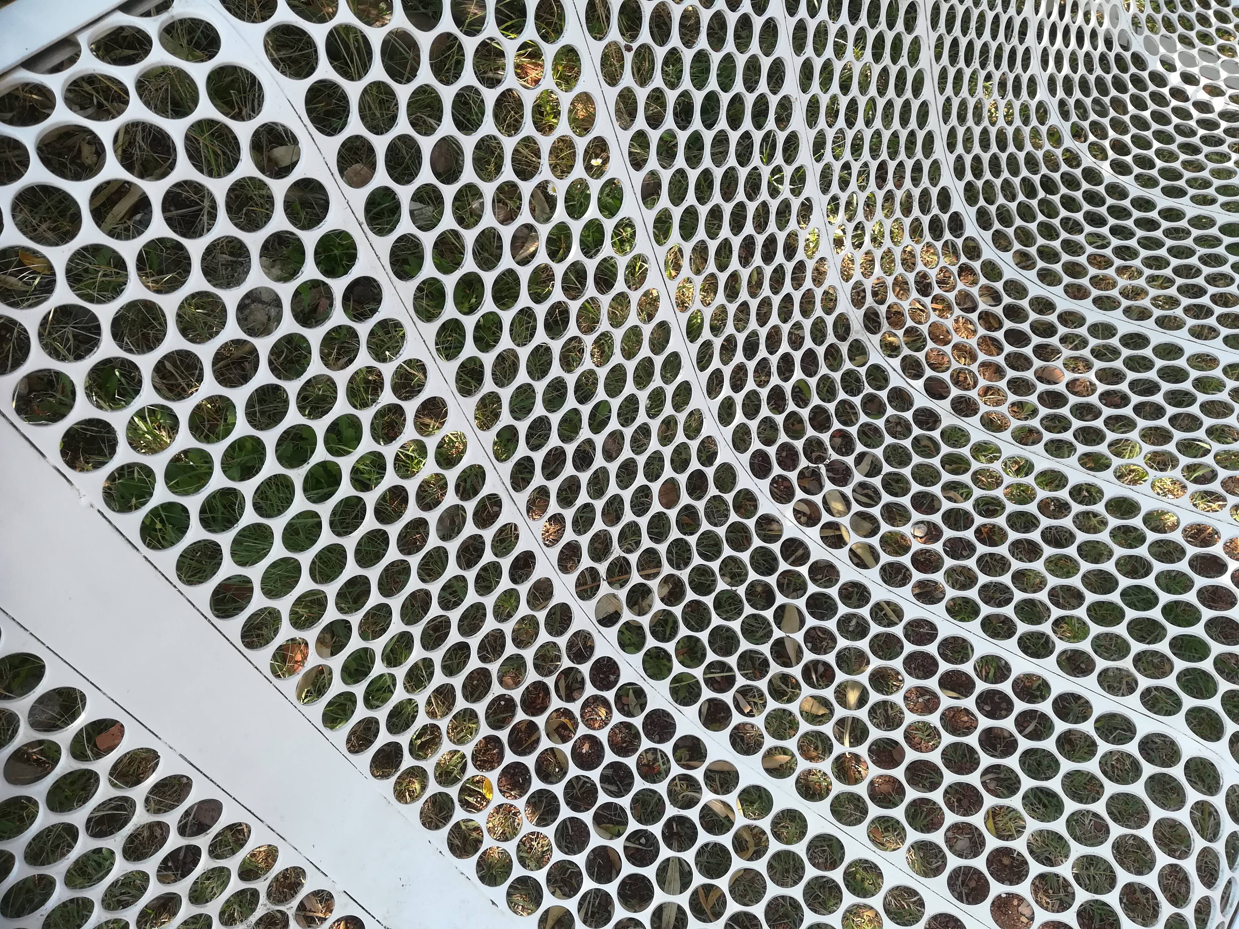 Former public bench in metal René Malaval