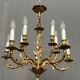Lustre rococo. Bronze doré massif.