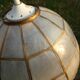 Suspension of old lampshade in mother-of-pearl and brass