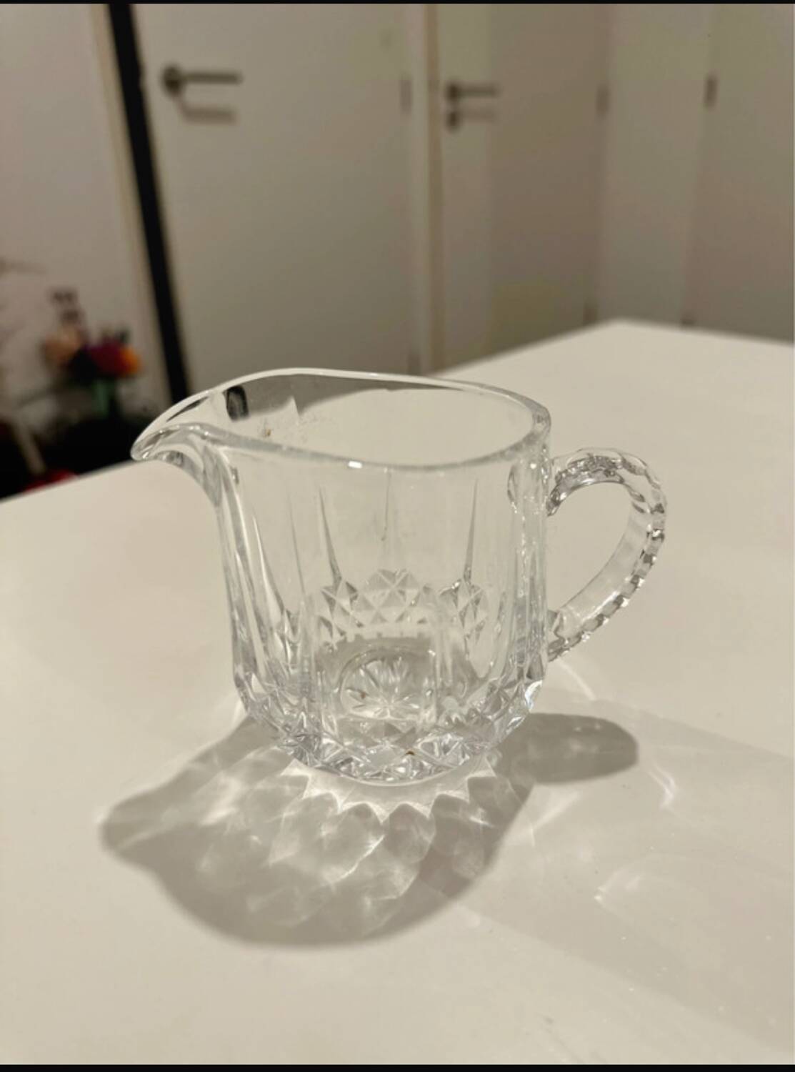 Milk / cream jug in crystal - Vintage - Perfect condition - 8.5 x 9 cm
