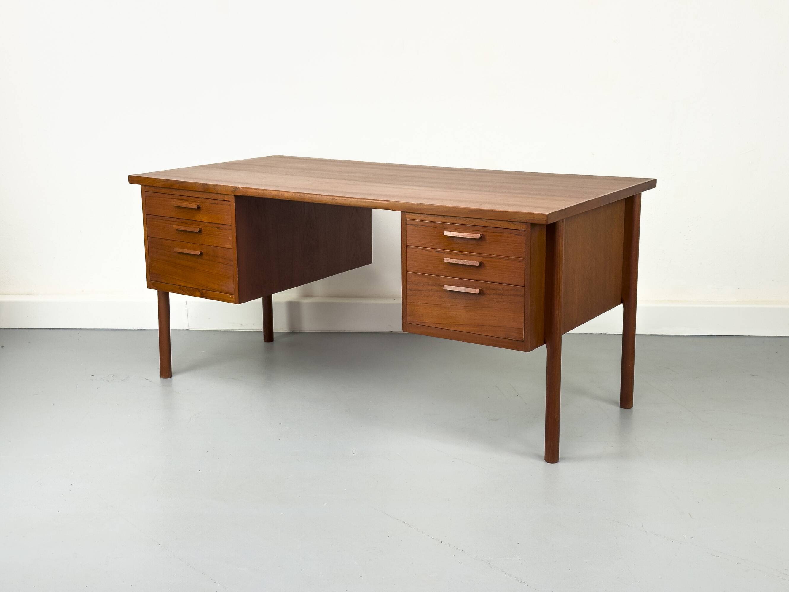 Danish teak desk with drawers, 1960s