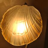 gilded bronze lamp 58x25x6kg glass shell lampshade 1960 original electric o