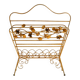 Extraordinary mid-century newspaper and magazine rack with a gilded metal