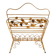 Extraordinary mid-century newspaper and magazine rack with a gilded metal