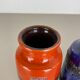 Set of Four Vintage Pottery Fat Lava Vases Made by Scheurich, Germany, 1970s