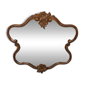 Medium vintage mirror in dark brown wood, Europe, 1960.