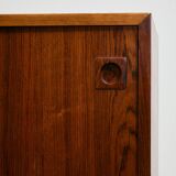 Rosewood and Teak Low Sideboard with Sliding Doors, 1960s