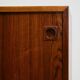 Rosewood and Teak Low Sideboard with Sliding Doors, 1960s