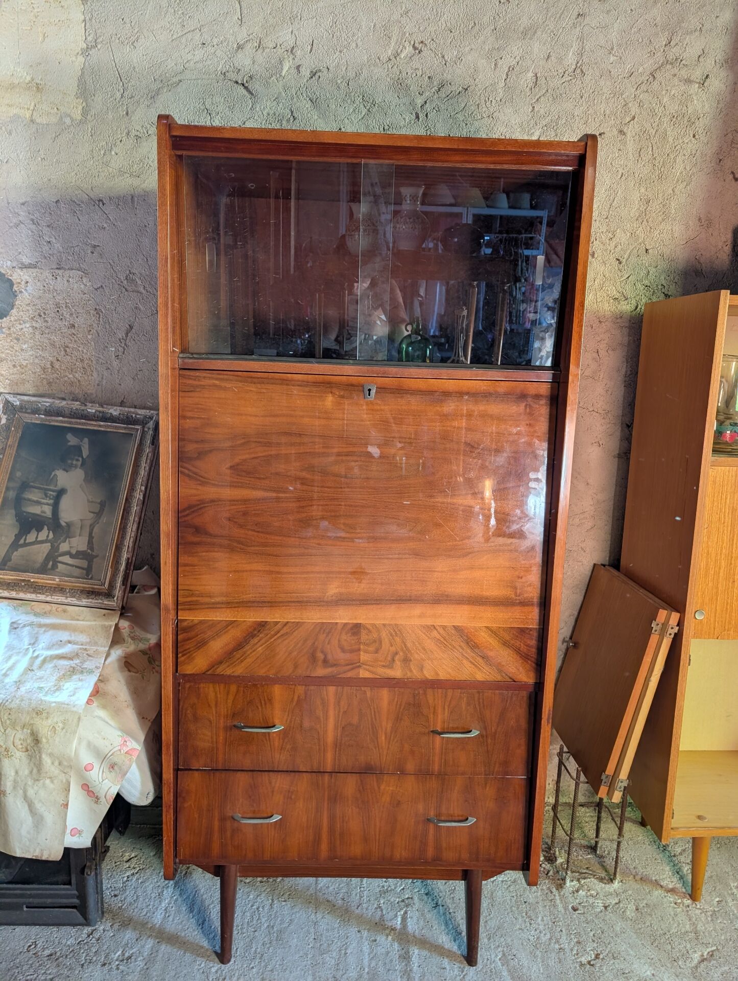 Secretary desk library, 1960s Scandinavian style.