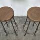 Pair of wrought iron stools