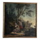 Oil on canvas stretched over a panel "pastoral scene"