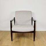 Fauteuil GFM-64, design Edmund Homa des années 70, beige gris