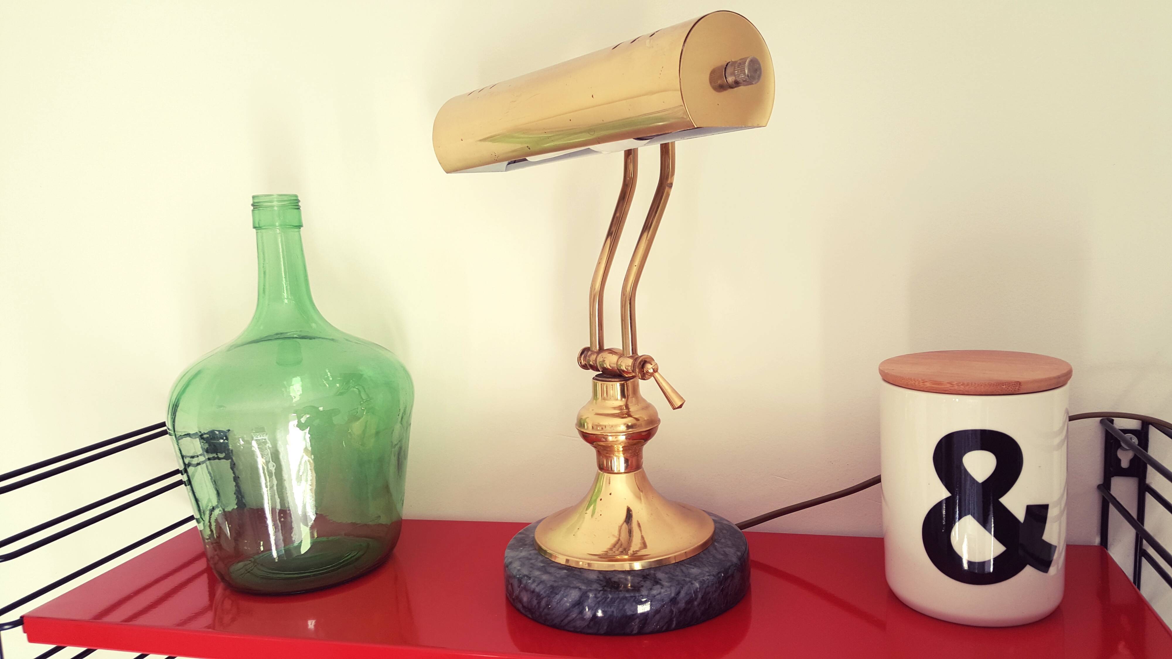 Notary lamp or banker's lamp marble base