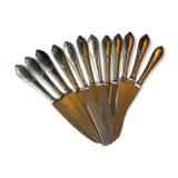 12 large SILVER metal ERCUIS knives