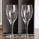 2 "D" monogrammed wine glasses