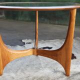 Set of 3 sculptural walnut side tables