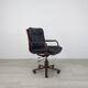 Office armchair leather wood Scandinavian design 70s vintage