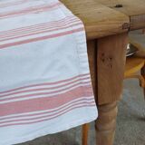 Nappe ancienne rose et blanche