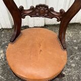 Mid-19th century solid walnut harpist's chair